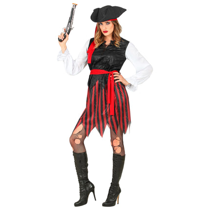 Robe Pirate Rouge Blanc Noir Dames