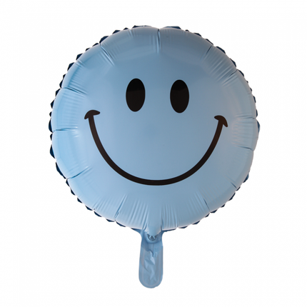 Ballon à l'hélium Emoji Smile Bleu clair 45cm vide