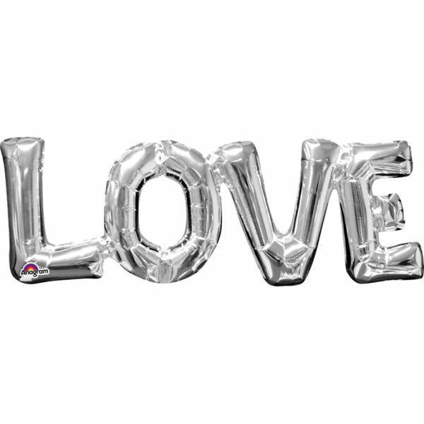 Ballon de baudruche Love Silver 63cm