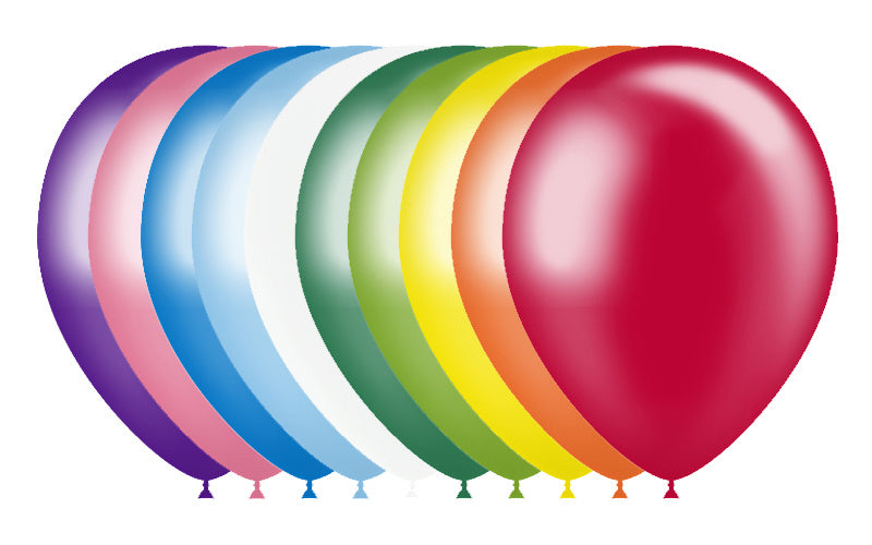 Ballons colorés métalliques 25cm 50pcs