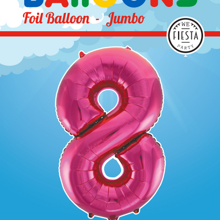 Ballon de baudruche Figure 8 Fuchsia XL 86cm vide