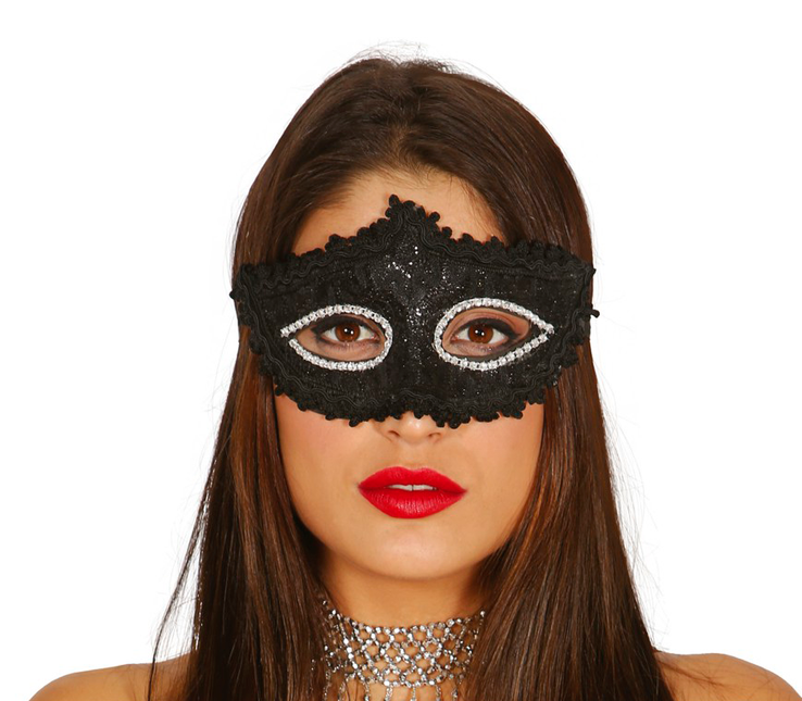 Masque de paillettes noires