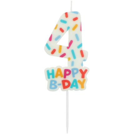 Bougie de joyeux anniversaire 4 ans 7cm