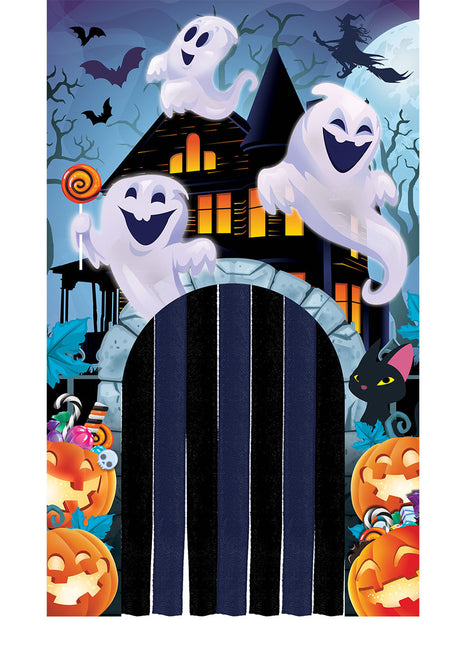 Rideau de porte Halloween Fantômes 2.45m