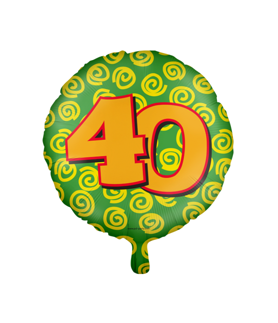 Ballon à l'hélium 40 ans coloré vide 46cm