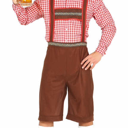 Lederhosen Lang Marron et Chemisier Hommes L