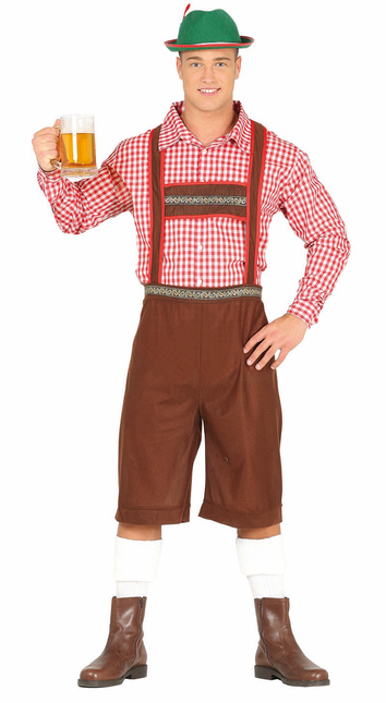 Lederhosen Lang Marron et Chemisier Hommes L