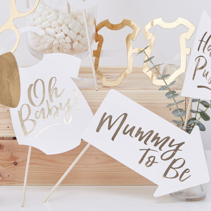 Accessoires Photobooth Baby Shower 10pcs