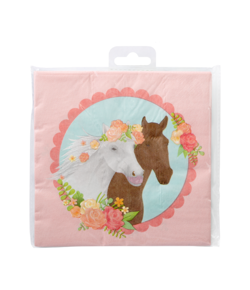 Serviettes de table cheval 16cm 16pcs