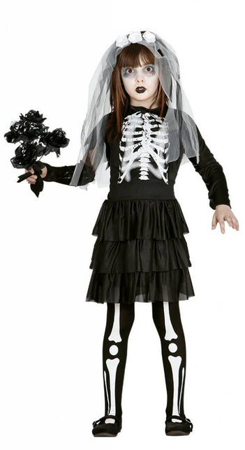 Costume d'Halloween Robe d'enfant Squelette