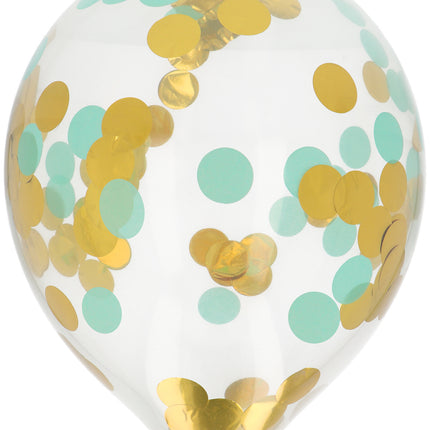 Ballon Confetti Bleu Or 30cm 4pcs