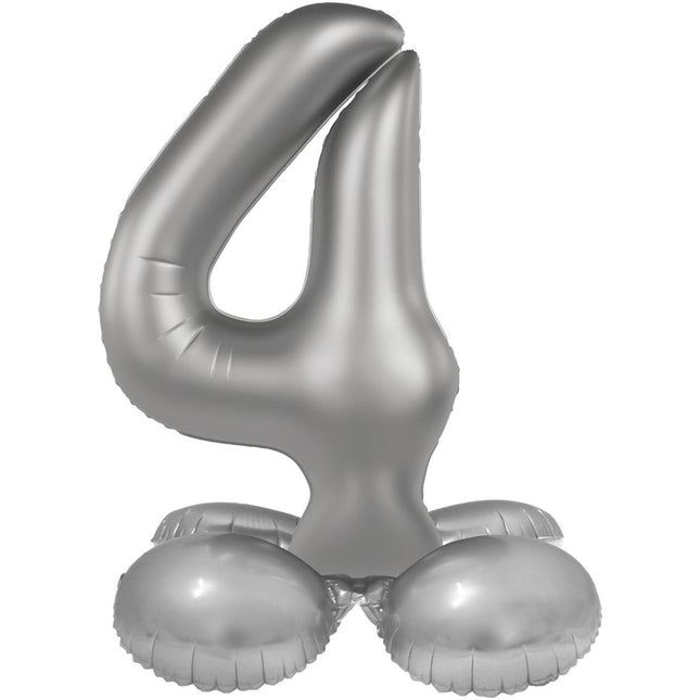 4 Year Figure Balloon Silver 41cm