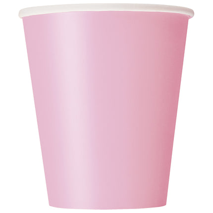 Tasses rose pâle en papier 266ml 14pcs