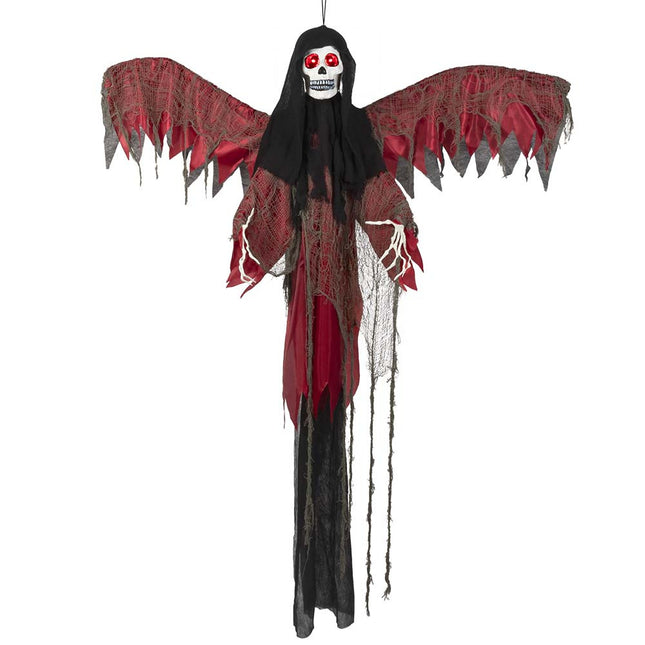 Squelette volant d'Halloween Rouge 198cm