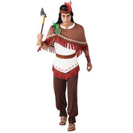 Costume indien Blanc Rouge Hommes