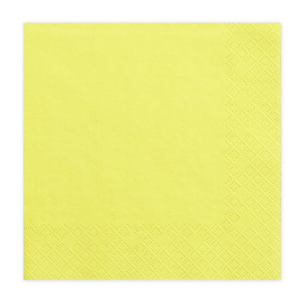 Serviettes de table jaune clair 33cm 20pcs