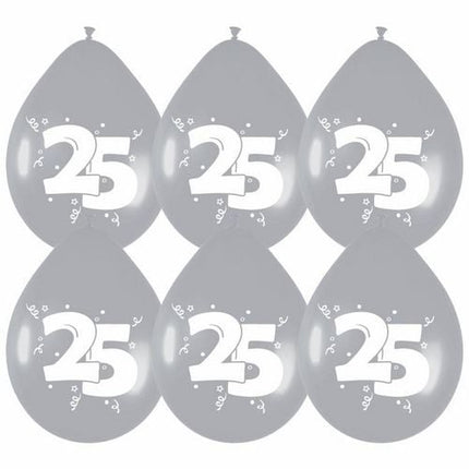 Ballons 25 Silver Party 30cm 6pcs