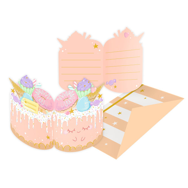 Invitations pour le gâteau fou 8pcs