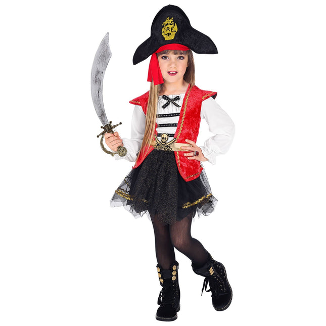 Robe Pirate Noir Rouge Tutu pour fille