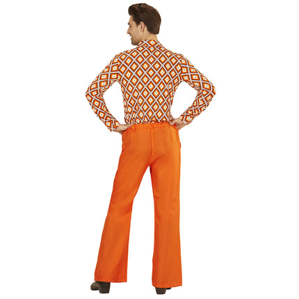 Pantalon Disco 70S Orange Hommes