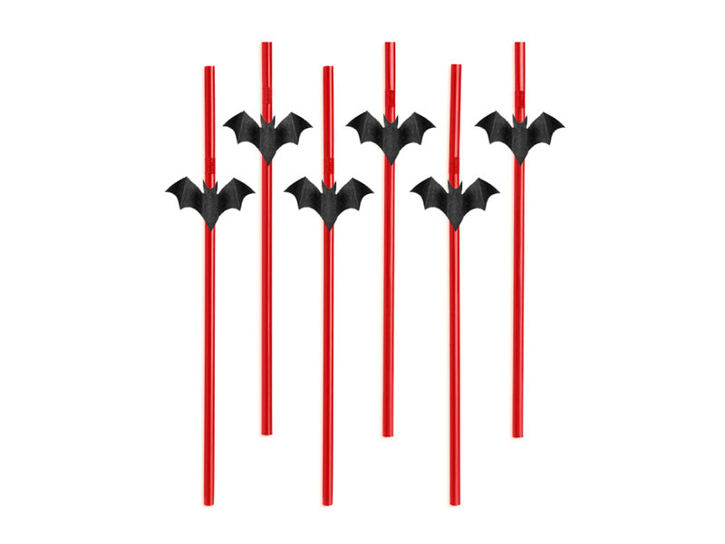 Paille Halloween Chauve-souris 24cm 6pcs