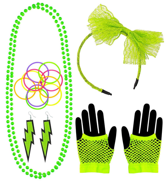 Neon 80S Set d'accessoires vert 5 pièces