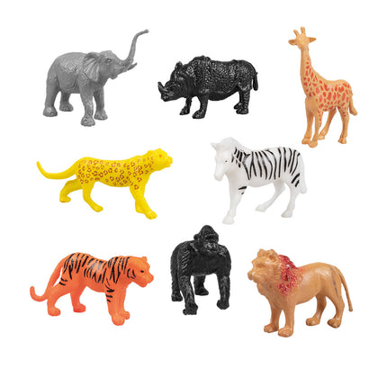 Polycopié présente les animaux de la jungle 4.5cm 8pcs