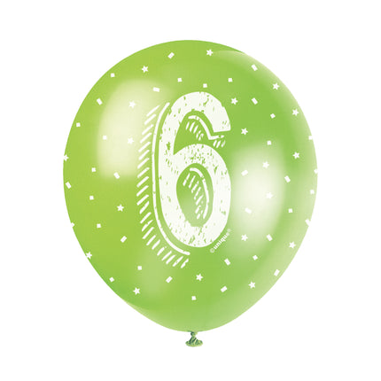 Ballons 6 ans Confetti 30cm 5pcs