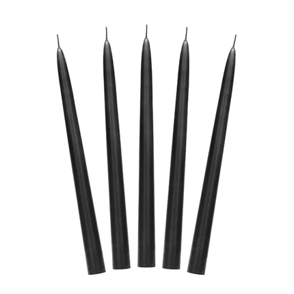 Bougies noires 24cm 10pcs