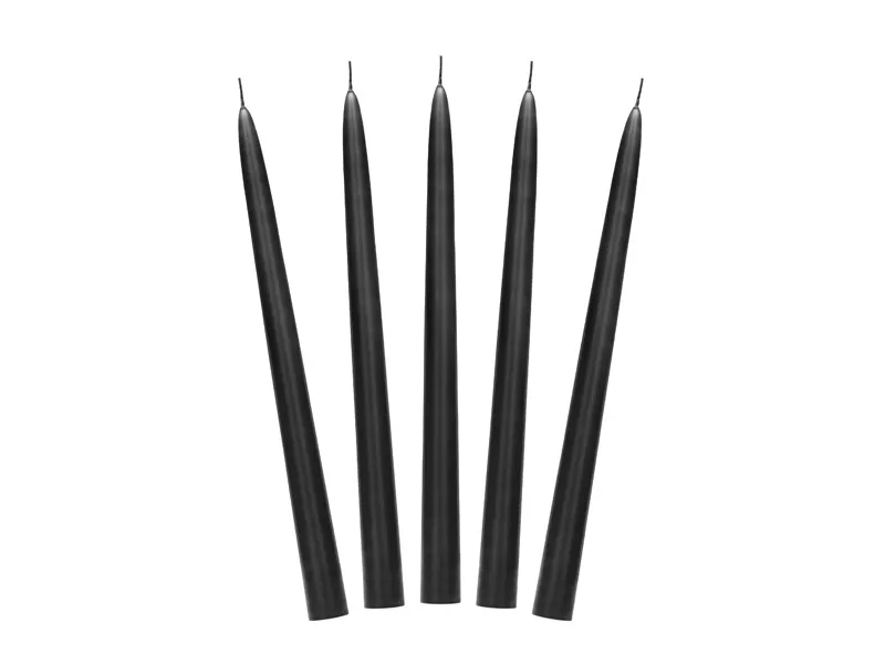 Bougies noires 24cm 10pcs