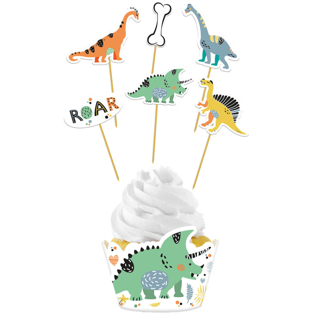 Dino Cupcake Toppers Roar 12 pieces