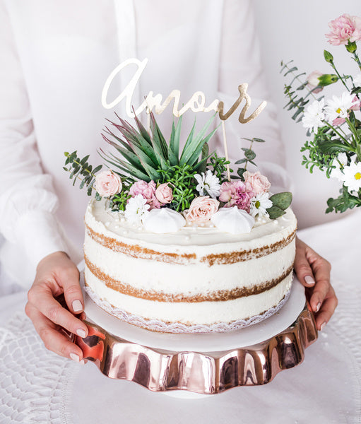 Décor de gâteau Amour Gold 22.5cm