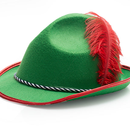 Chapeau Oktoberfest Tiroler Plume Rouge