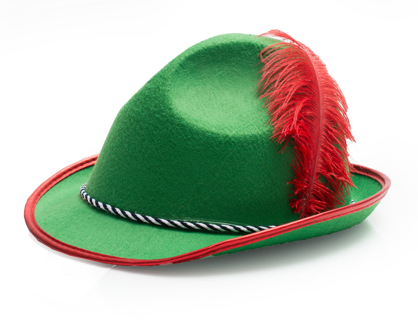 Chapeau Oktoberfest Tiroler Plume Rouge