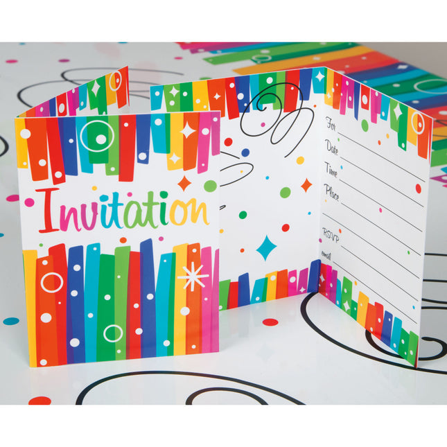 Invitations arc-en-ciel 8pcs