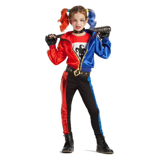 Costume de fille Harley Quinn 5 pièces