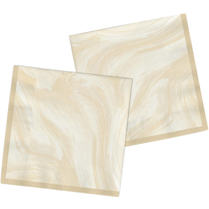 Serviettes de table beige Marbre 33cm 20pcs