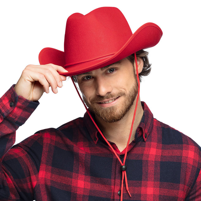 Chapeau de cow-boy rouge