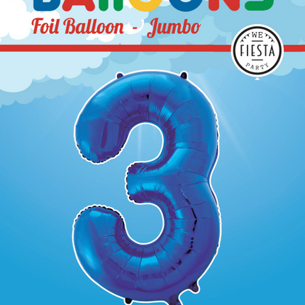 Ballon de baudruche Figure 3 Bleu XL 86cm vide