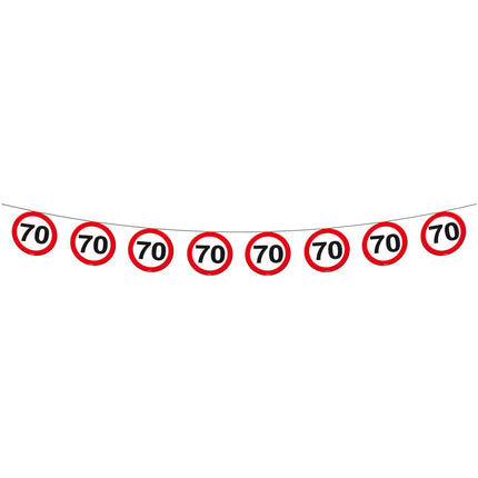 Guirlandes 70 ans Panneau de signalisation 12m