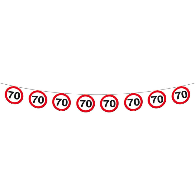 Guirlandes 70 ans Panneau de signalisation 12m