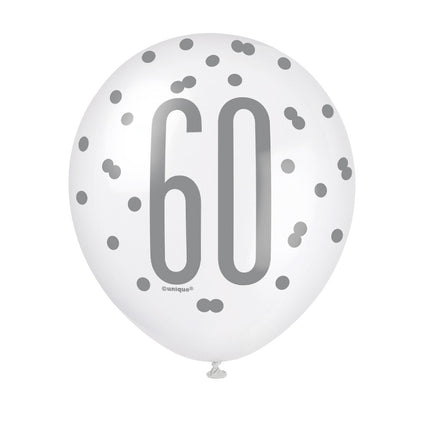 Ballons 60 Years Dots 30cm 6pcs