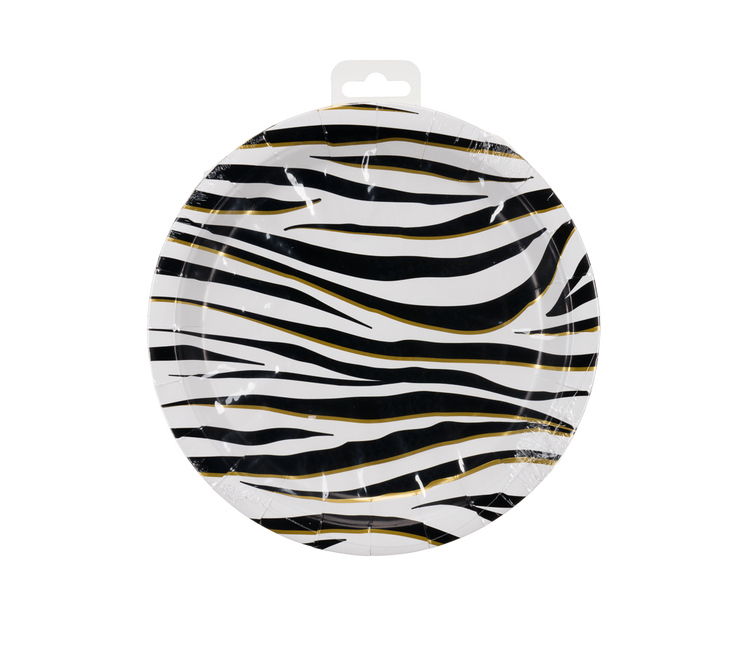 Assiettes Zebra Noir Blanc 23cm 8pcs