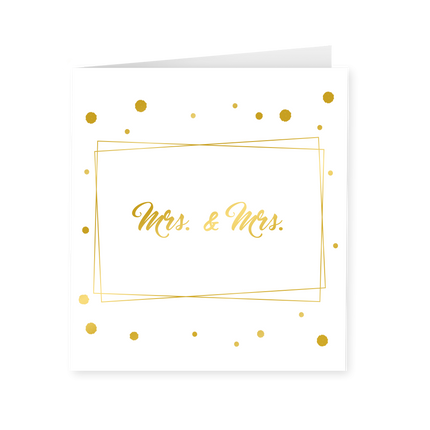 Carte Mrs & Mrs Gold White 15cm