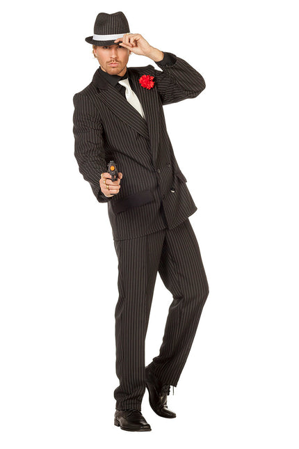 Costume de mafia noir et blanc