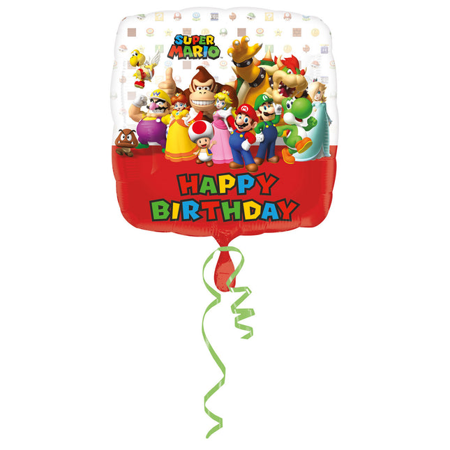 Super Mario Helium Balloon Happy Birthday 43cm vide