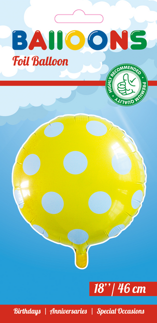 Ballon à l'hélium Dots Yellow 45cm vide