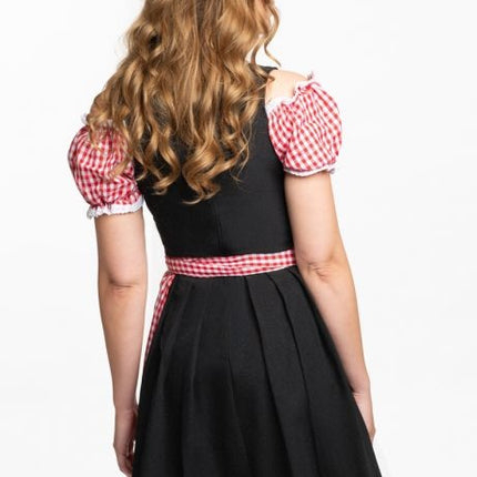 Robe Dirndl Oktoberfest à carreaux rouge