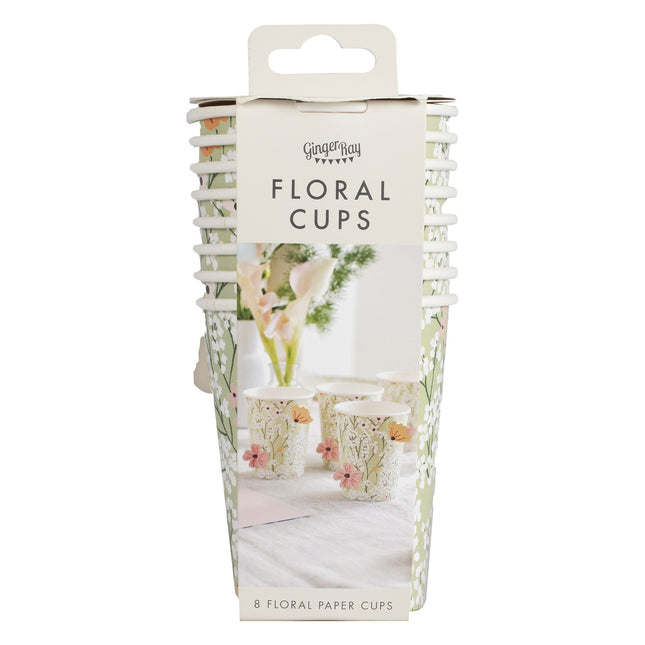 Coupes de douche de bébé florales 8pcs