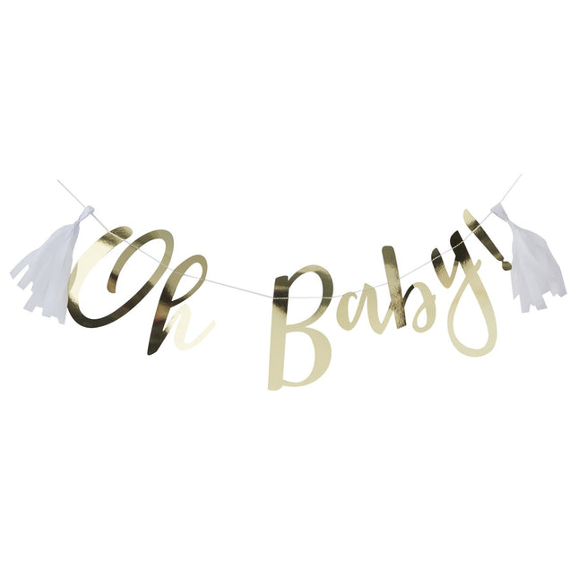 Guirlande de lettres dorées Oh Baby 1.5m